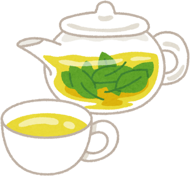 Illustration of Herb Tea in a Clear Teapot